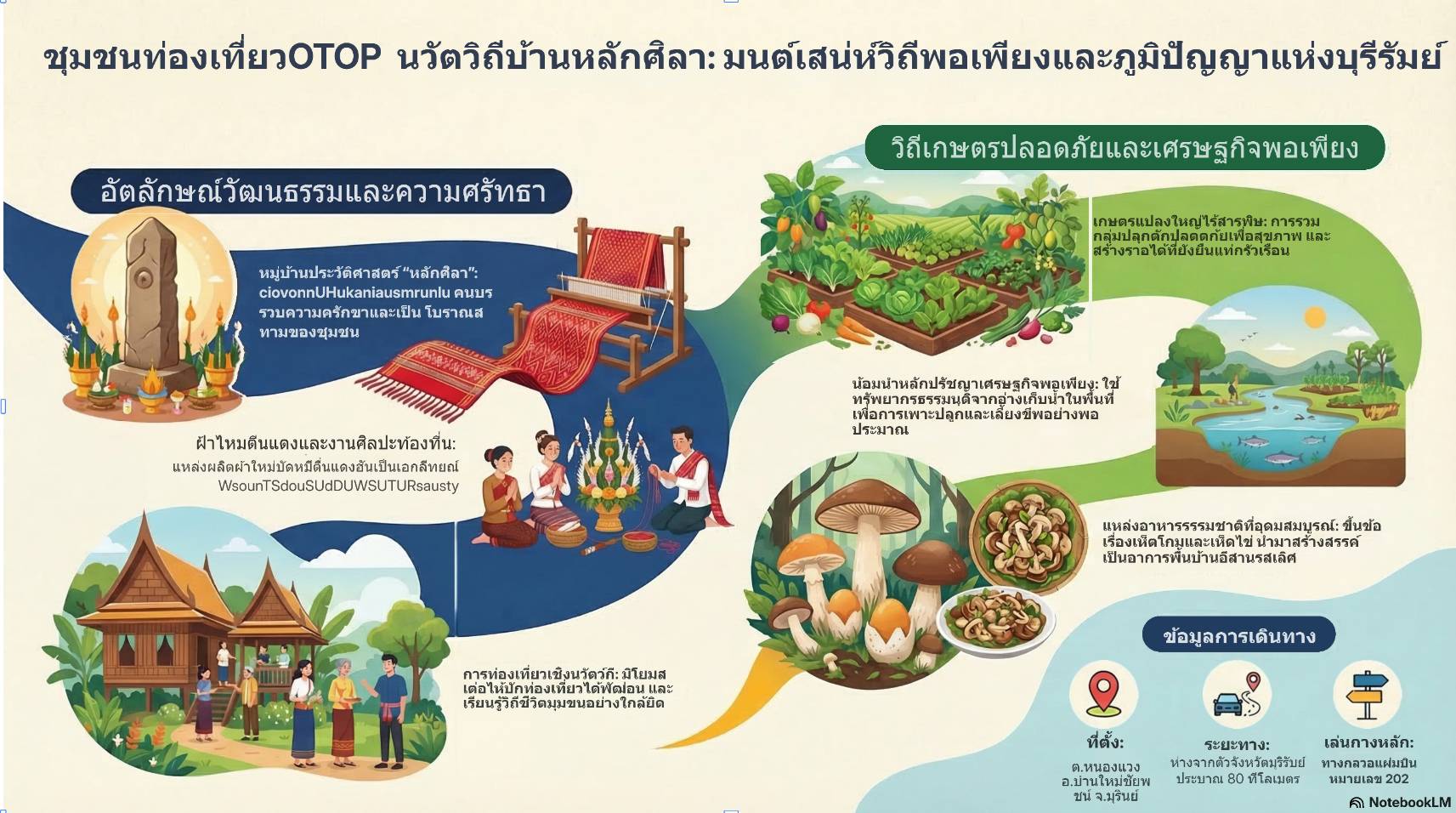 ช.บ้านใหม่ฯ ชวนสัมผัสเส้นทางท่องเที่ยวเชิงวิถีเกษตรปลอดภัยและวิถีพอเพียง “บ้านหลักศิลา” รวมทั้งเรียนรู้วิถีชุมชนด้านวัฒนธรรมและความศรัทธา